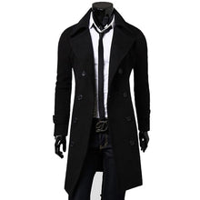 Load image into Gallery viewer, 2019 Men Winter Warm Trench Woolen Coat Slim Fit Casual Reefer Jackets Solid Stand Collar Double Breasted Peacoat Parka